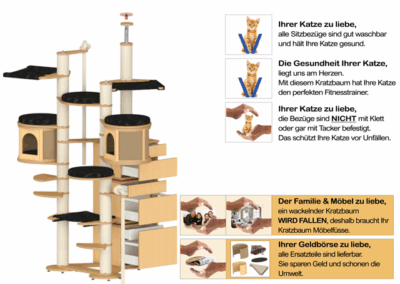 Top Kratzbaum mit praktischem Stauraum