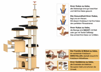 Top Kratzbaum mit praktischem Stauraum